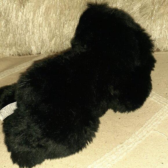 13" AURORA FLOPSIES BLACK BEAR LAYING STUFFED ANIMAL BEAN FILLED PLUSH-RETIRED! - Picture 4 of 7